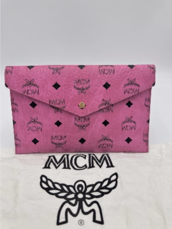 MCM Handbags - MCM Pink Logo Envelope Clutch